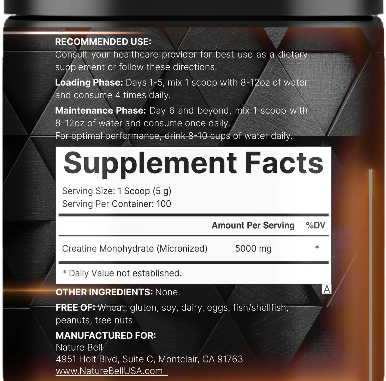 Pure Micronized Creatine Monohydrate Powder