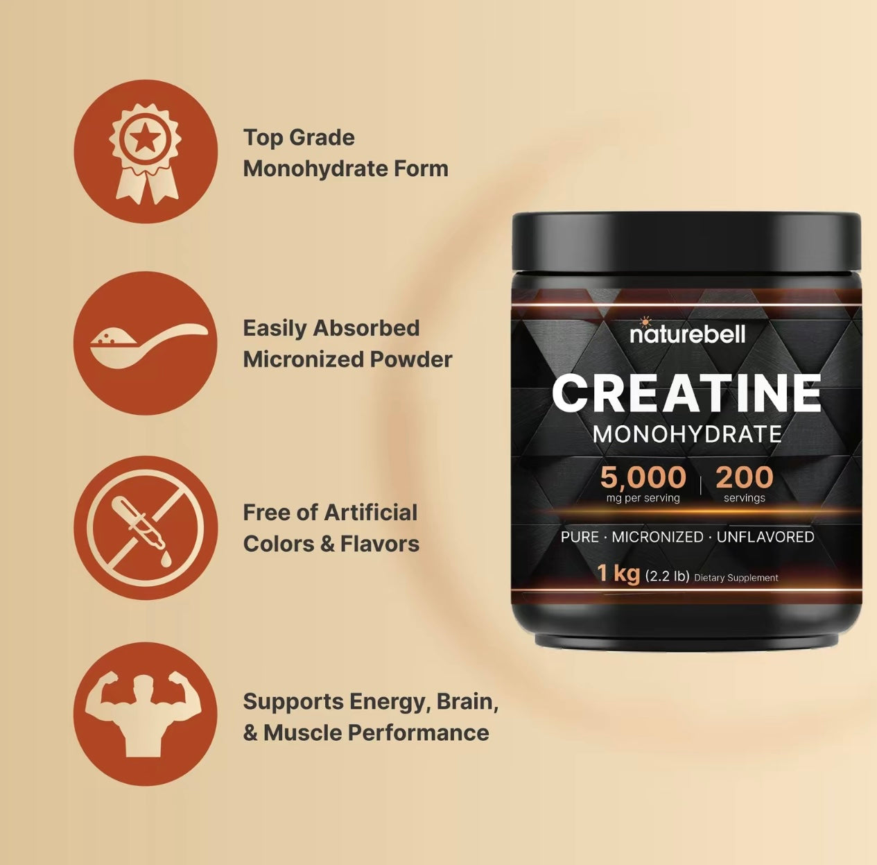 Pure Micronized Creatine Monohydrate Powder