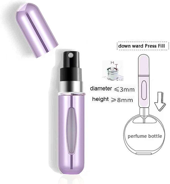 Portable Mini Refillable Perfume Atomizer Bottle Atomizer Travel Size Perfume Spray Bottles 6 Pcs Pack