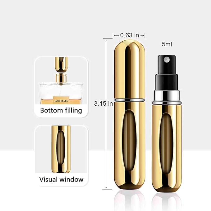 Portable Mini Refillable Perfume Atomizer Bottle Atomizer Travel Size Perfume Spray Bottles 6 Pcs Pack