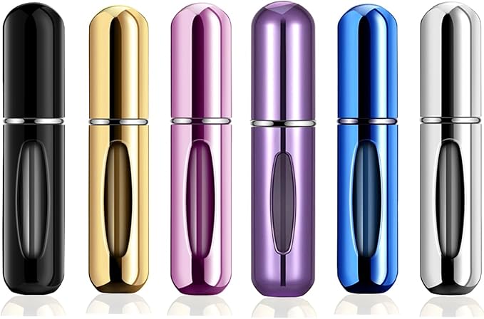 Portable Mini Refillable Perfume Atomizer Bottle Atomizer Travel Size Perfume Spray Bottles 6 Pcs Pack