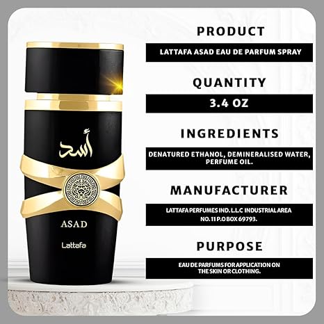 Asad Lattafa Perfume Collection with Scented Cards - 3.4oz