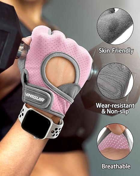 Workout Gloves for Women, Weight Lifting Gloves for Gym, Cycling, Exercise, Fitness and Training, with Excellent Grip and Cushion Pads