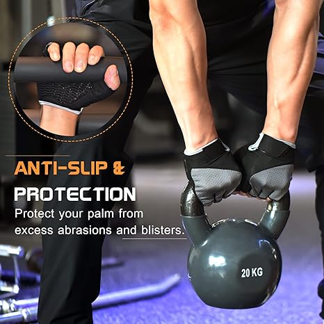 sunnex Gym Gloves, Workout Gloves, Fingerless Gloves for Weightlifting, Lightweight Breathable Fitness Gloves