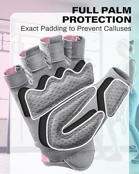 Workout Gloves for Women, Weight Lifting Gloves for Gym, Cycling, Exercise, Fitness and Training, with Excellent Grip and Cushion Pads