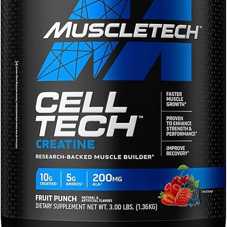 Gold standard whey protein and cell tech creatine for building muscle