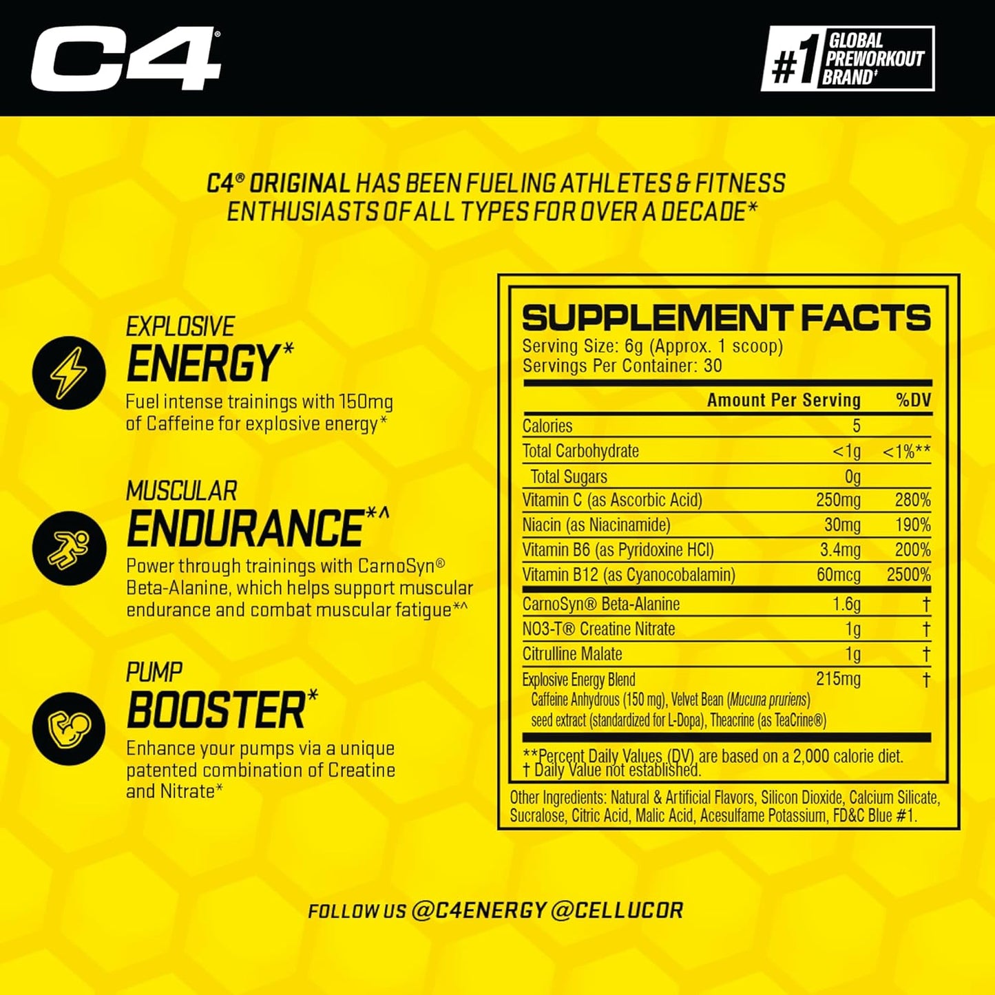 C4 Original Pre Workout Powder - 30 Servings