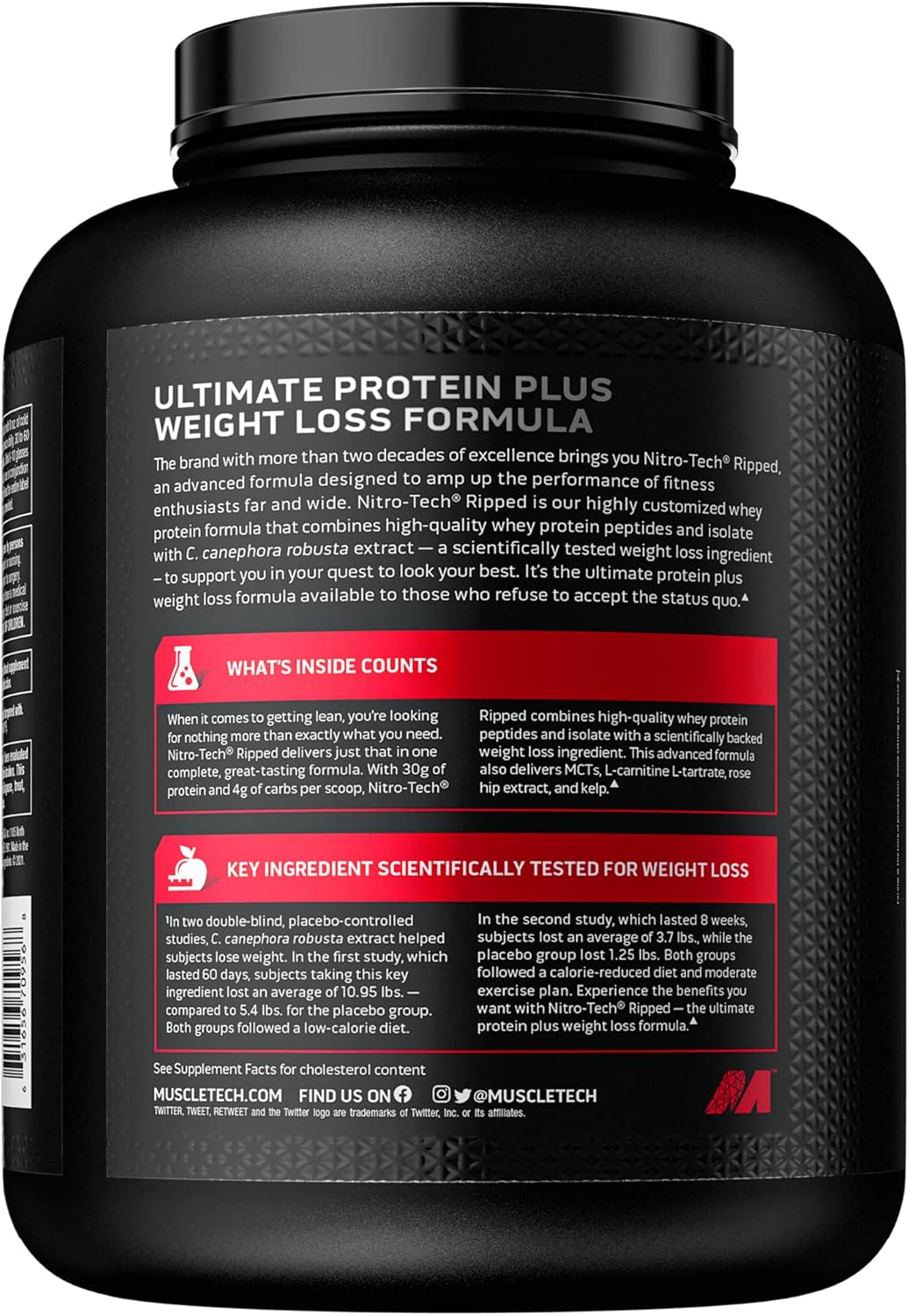 Whey Protein Powder Muscletech, 30g of Protein