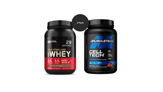 Gold standard whey protein and cell tech creatine for building muscle