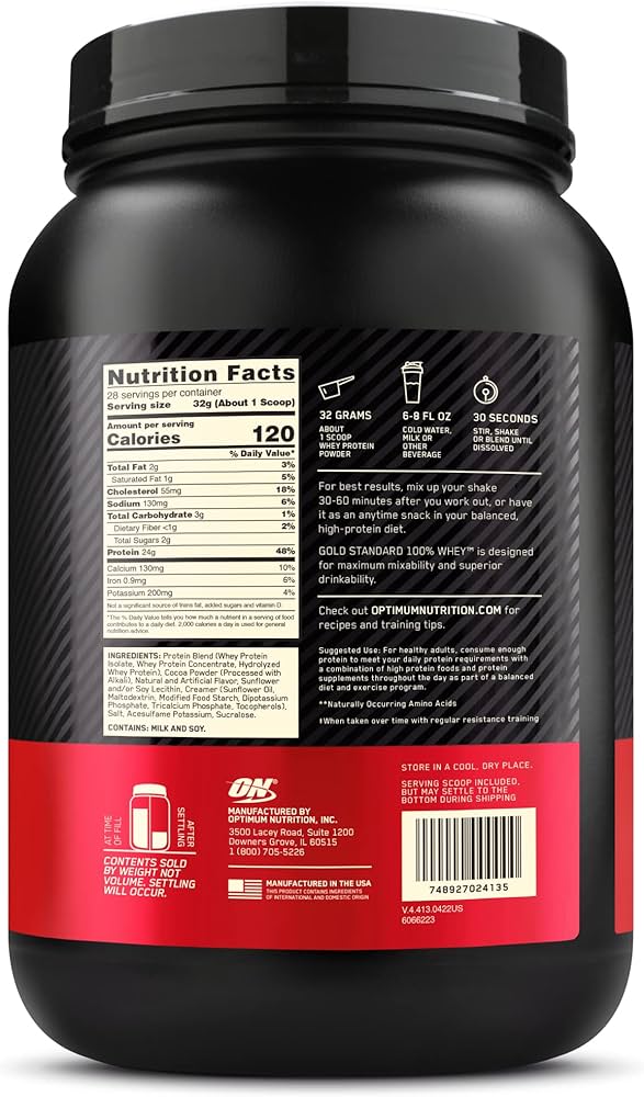 Gold standard whey protein and cell tech creatine for building muscle