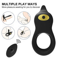 3-in-1 Dual Motor Couple Vibrator with Delay Ejaculation Penis Ring