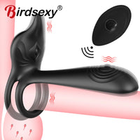 3-in-1 Dual Motor Couple Vibrator with Delay Ejaculation Penis Ring